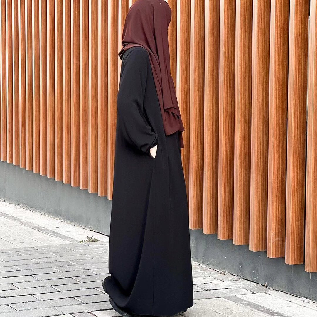 Chocolaty Abaya with stroller