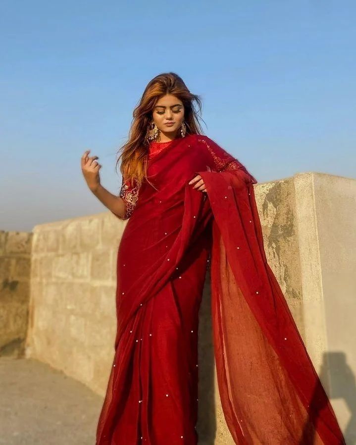 Safina embroidered Pearls Saree