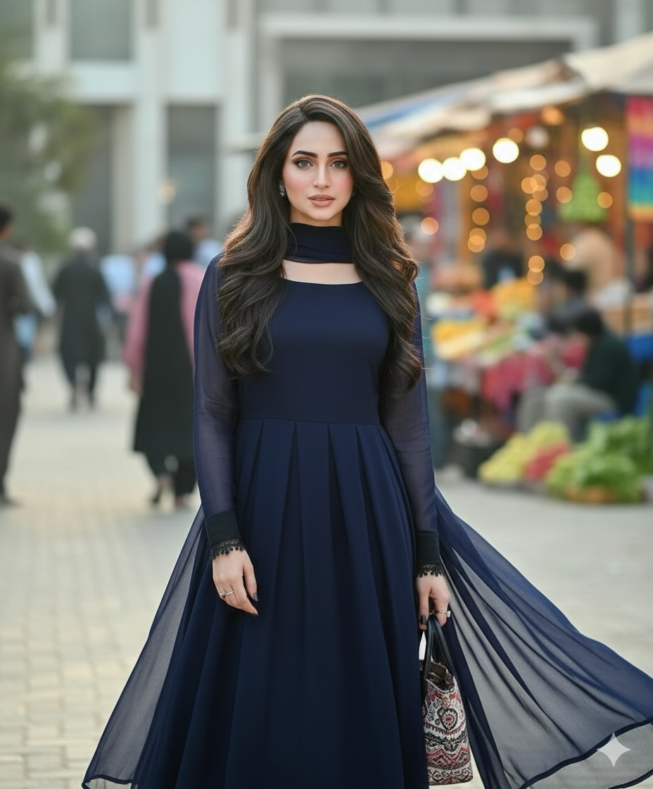 Entic Chiffon Dress 3piece Stitched