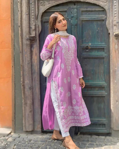 Indian lawn Embroidered Kurti