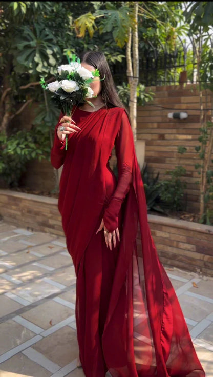 Noor-e-Jahan Stitched Saree