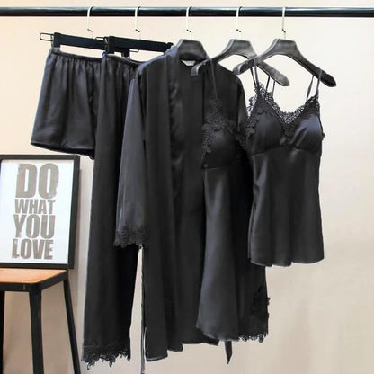 Luxe Silk Dream 5PC Set Nighty Set