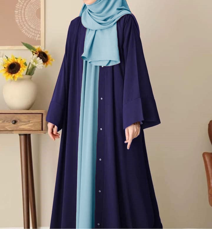 Double abaya with inner attached