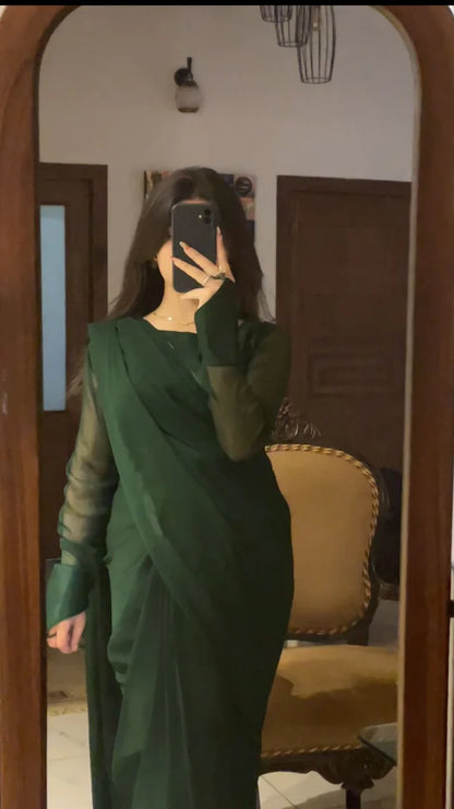 Noor-e-Jahan Stitched Saree