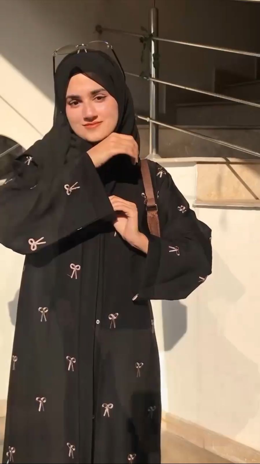 Trending Bow Abaya with Stroller