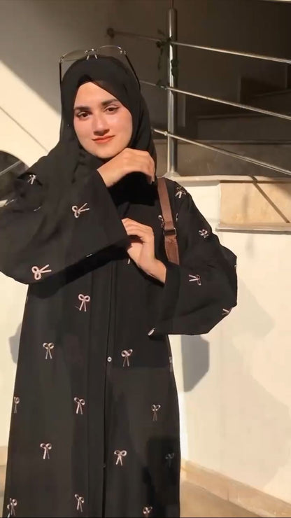 Trending Bow Abaya with Stroller