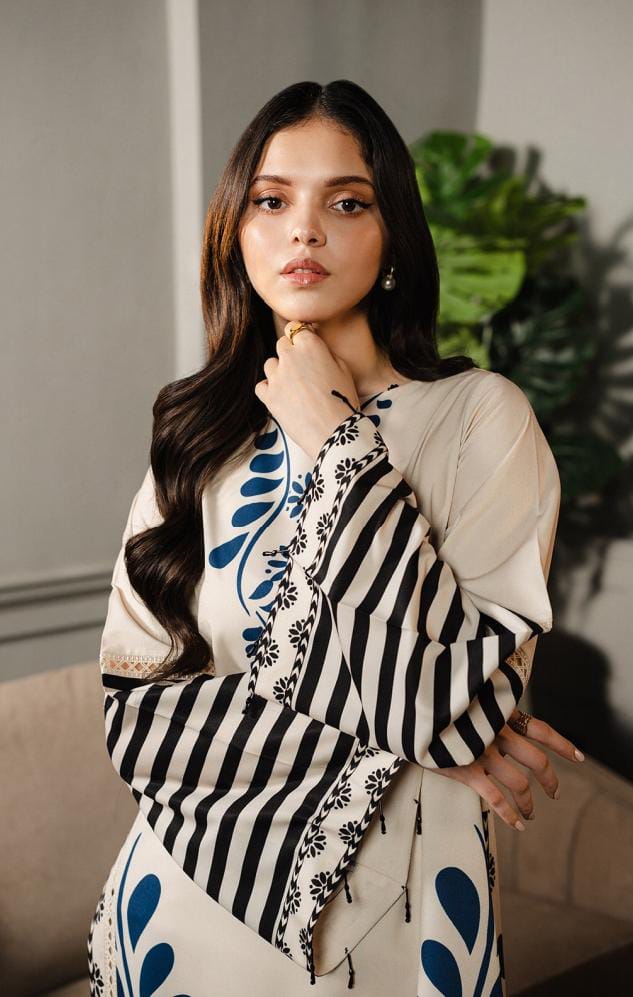 Floral blue long 3-pcs pret