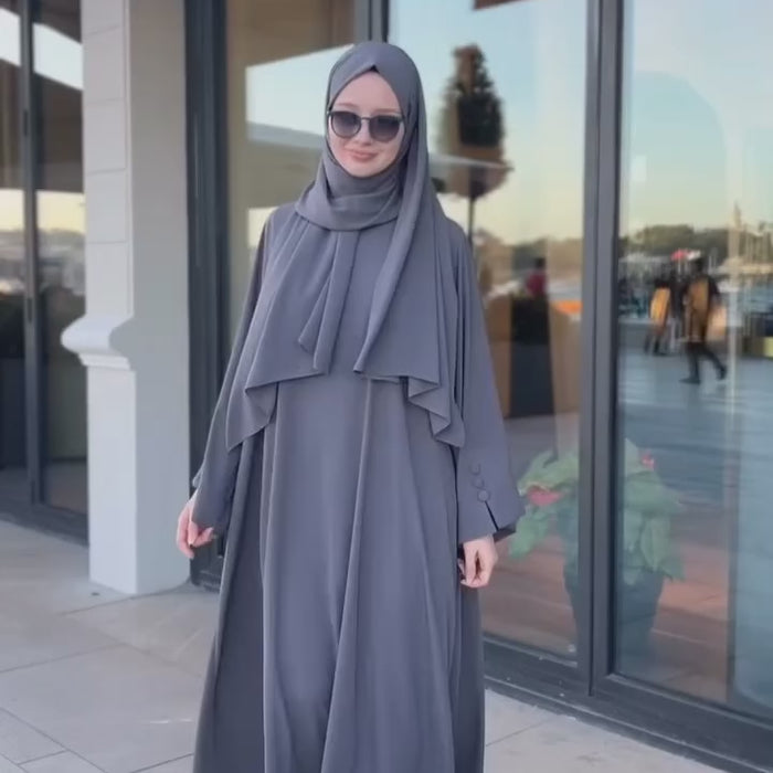 ARABIC GREY  ABAYA