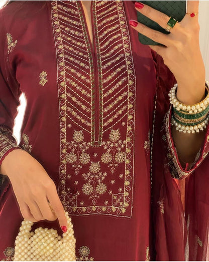 Seher 3pcs pret embroiderd