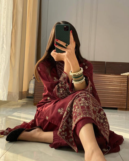 Seher 3pcs pret embroiderd