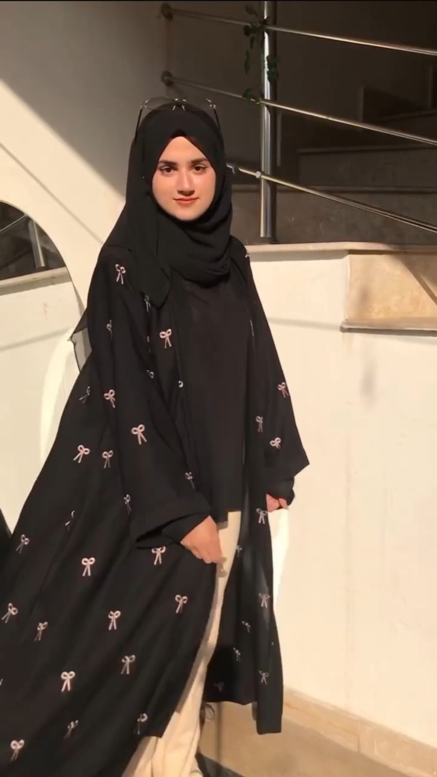 Trending Bow Abaya with Stroller
