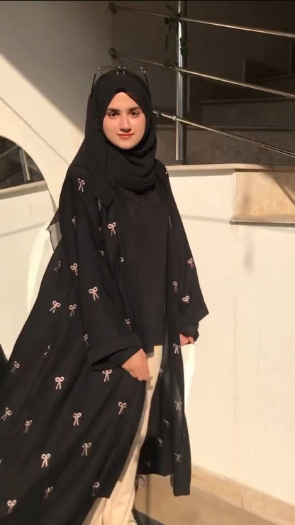 Trending Bow Abaya with Stroller