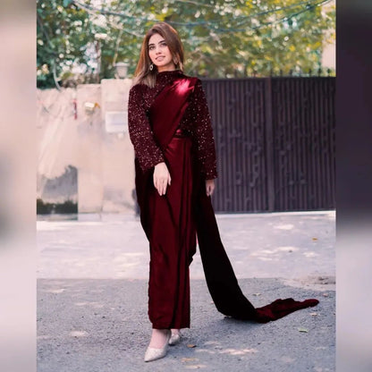 ARZOO PANT SAREE STITCHED