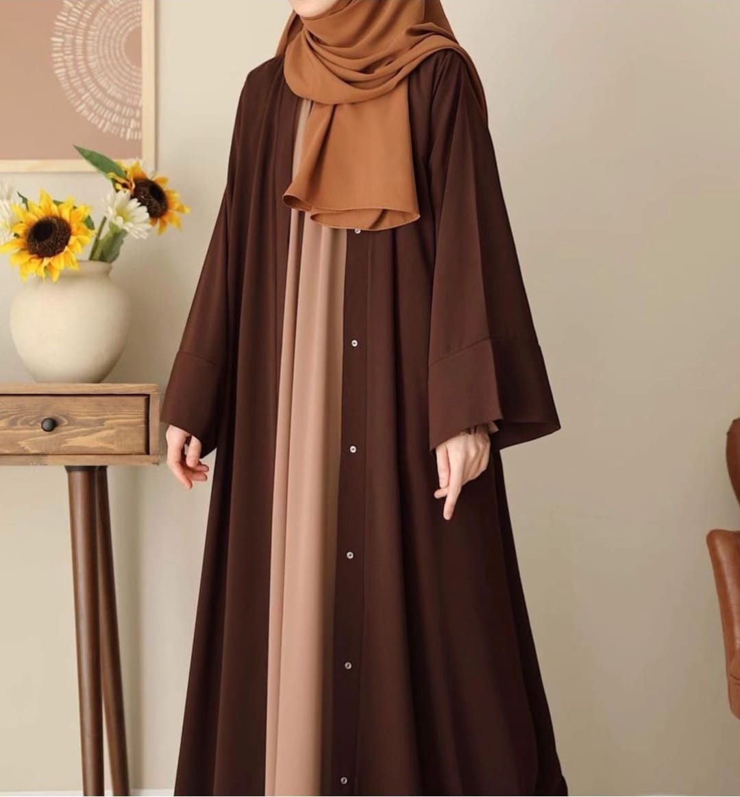 Double abaya with inner attached