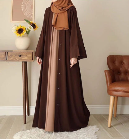 Double abaya with inner attached